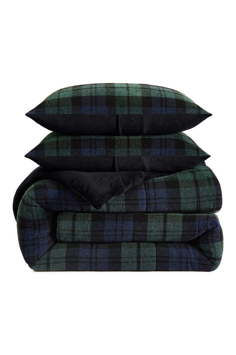 Edinburgh Tartan 2-Piece Comforter Set, Main, color, NAVY BLUE-BLACK