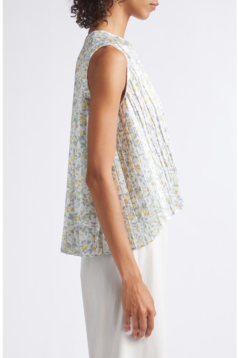 Citrine Bloom Pleated Sleeveless Top, Alternate, color, OFF WHITE/SUN