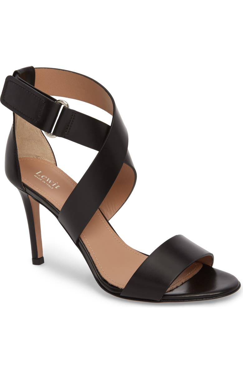 Lewit Isa Sandal, Main, color, Black Leather