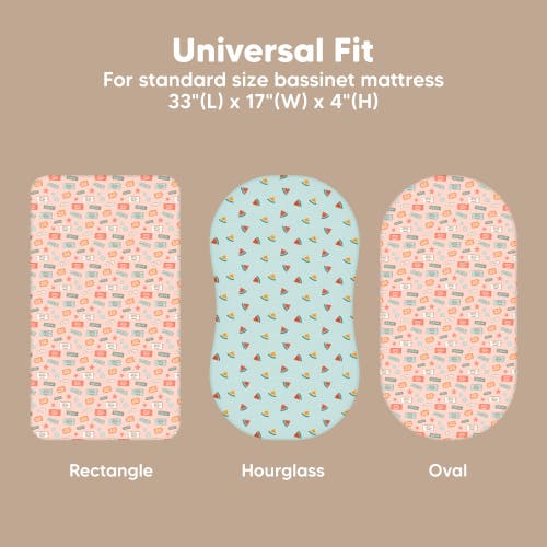 Keababies 2-pack Isla Fitted Bassinet Sheets In Beach Day