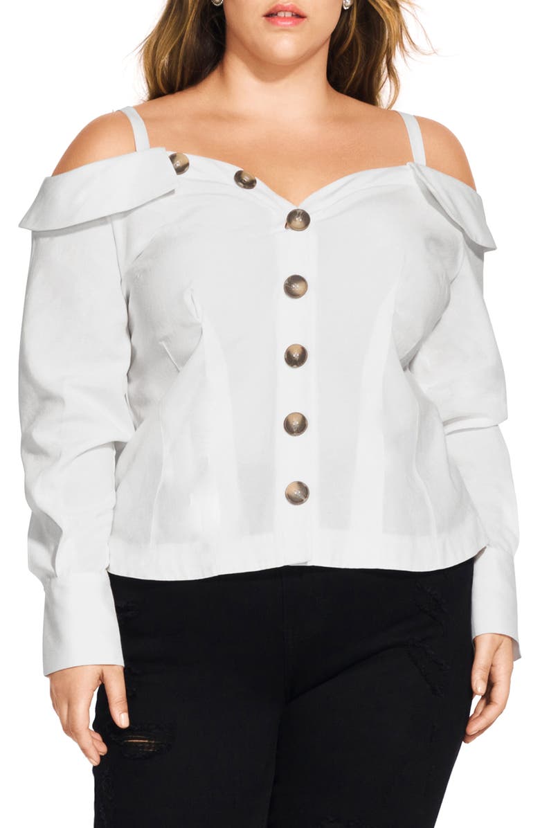 City Chic Off the Shoulder Top, Main, color,