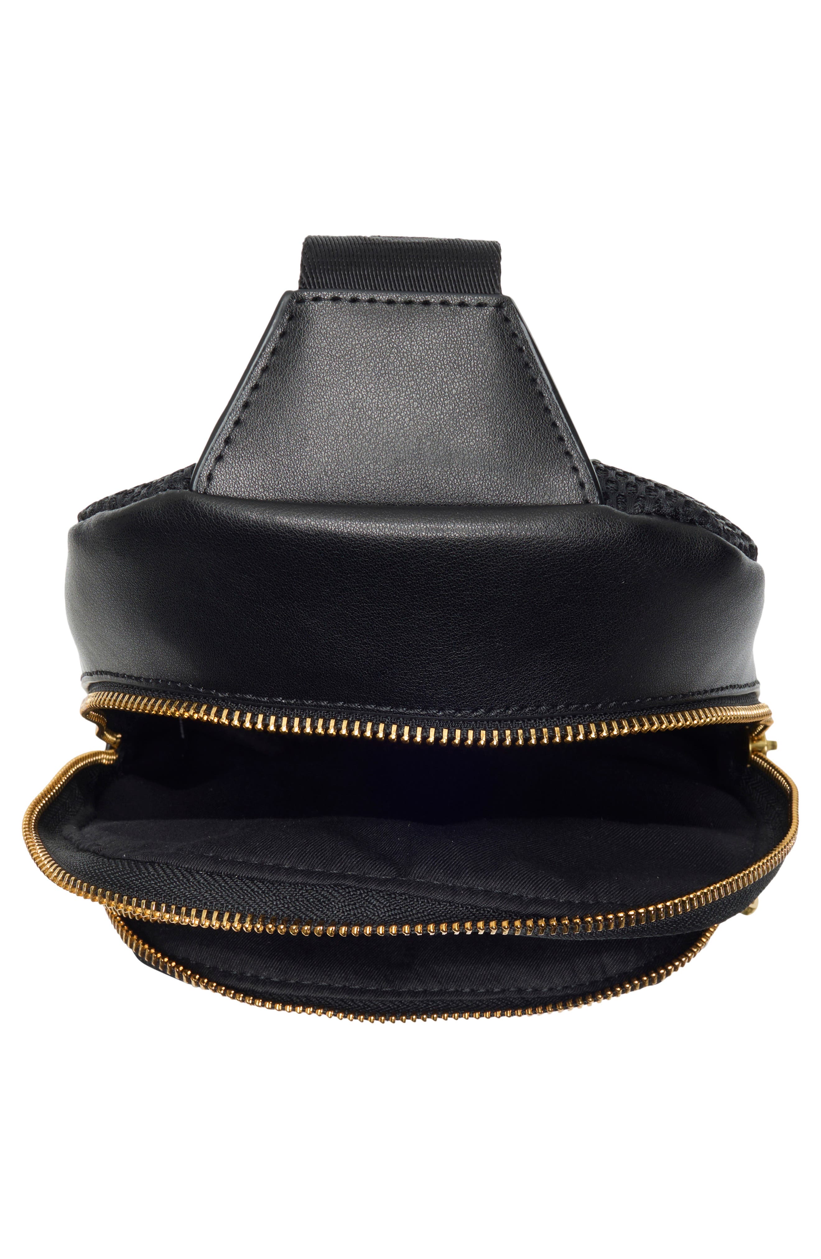 Off-White Mixed Media Sling Bag, Alternate, color, Black