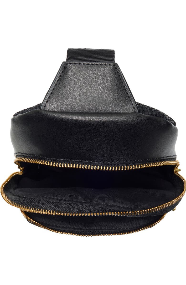 Off-White Mixed Media Sling Bag, Alternate, color, Black