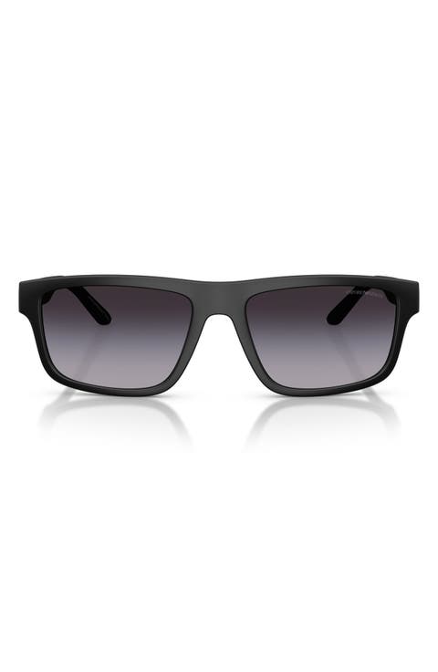 57mm Gradient Rectangular Sunglasses