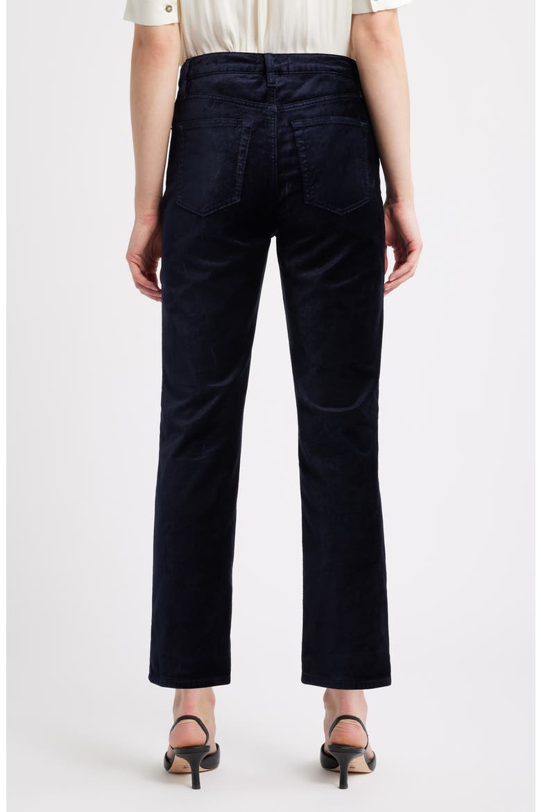 Le Sleek Velvet Ankle Straight Leg Pants, Alternate, color, NAVY VELVET