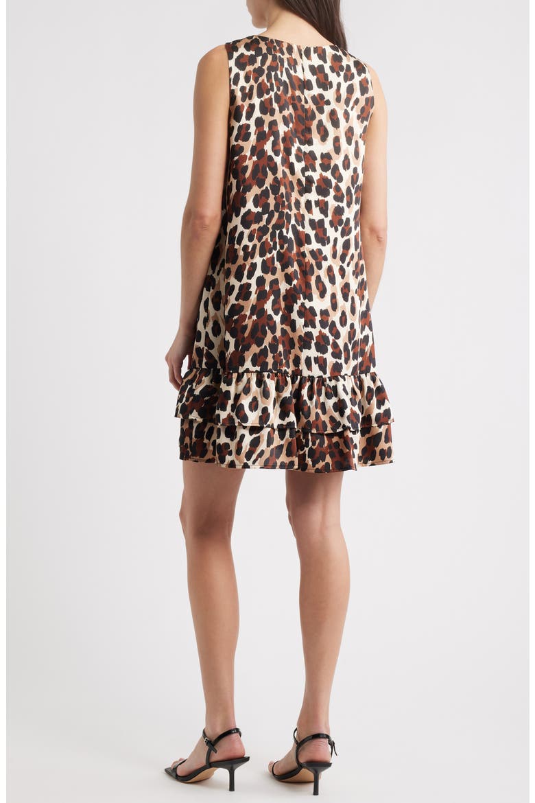Leopard Print Sleeveless Minidress, Alternate, color, IVORY SHELL MULTI