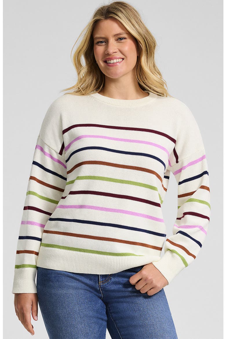 Tall Drifter Crew Neck Sweater, Main, color, Fresh Ivory Multi Stripe