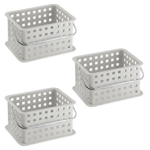 Small Stackable Shower Caddy Basket - Set of 3 - Black - Made in USA