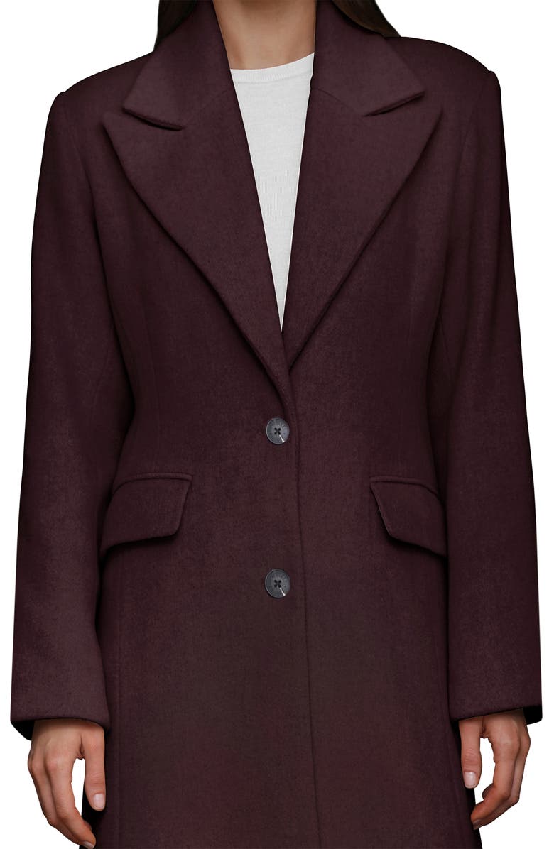 Avec Les Filles Strong Shoulder Hourglass Single Breasted Coat, Alternate, color,