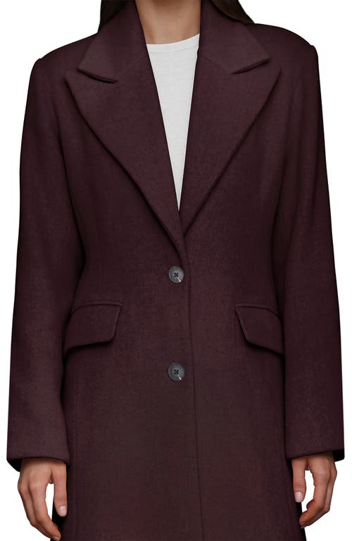 Avec Les Filles Strong Shoulder Single Breasted Coat In Burgundy