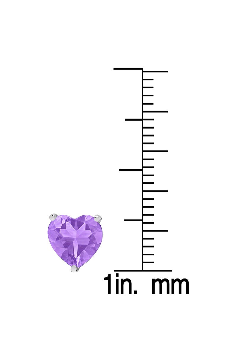 Kids' Cubic Zirconia Heart Stud Earrings, Alternate, color, PURPLE