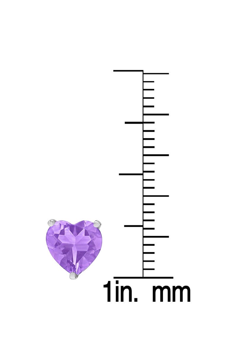 Lily Nily Kids' Cubic Zirconia Heart Stud Earrings, Alternate, color, Purple