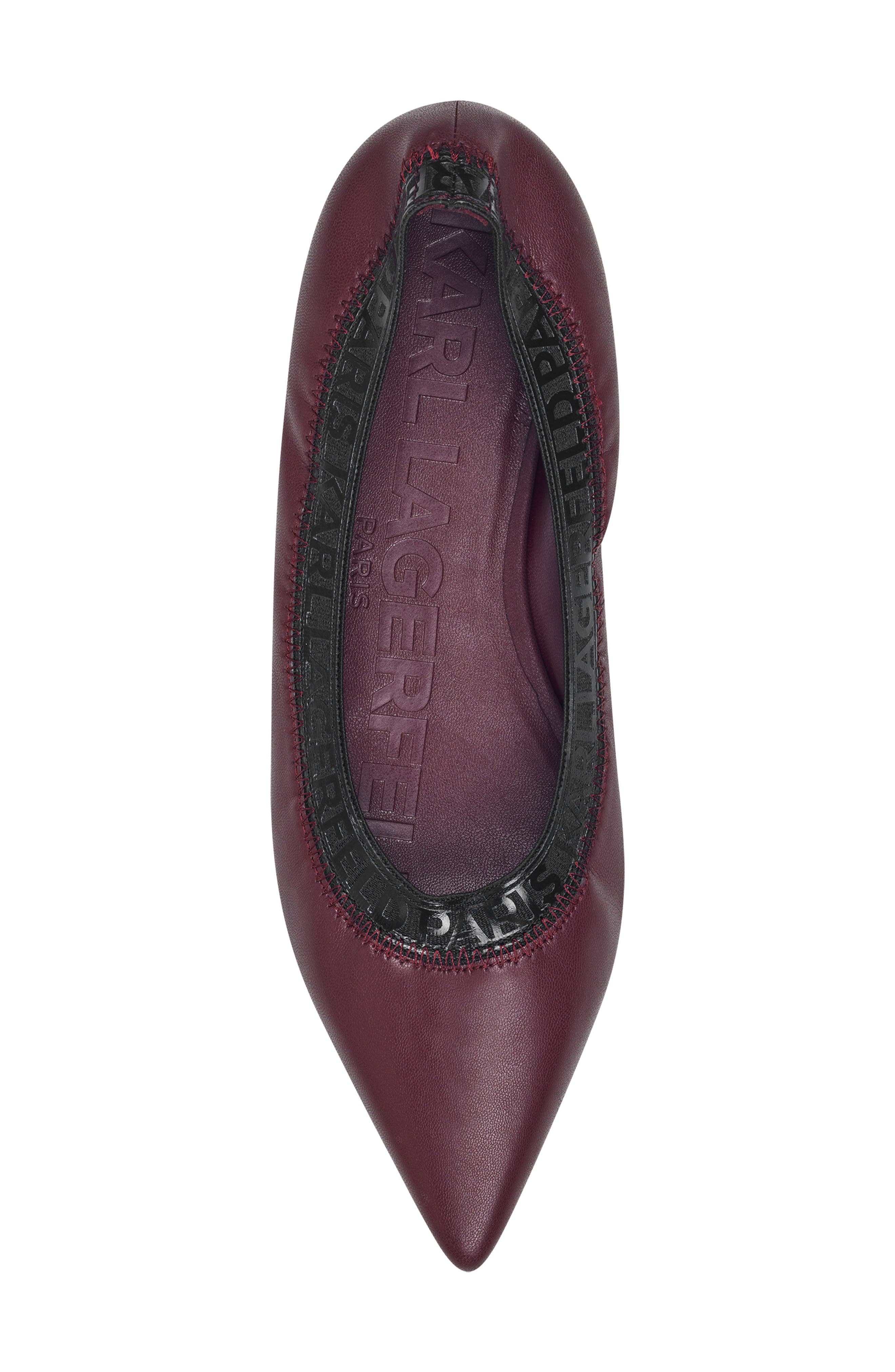 Vinette Pointed Toe Flat, Alternate, color, WINE