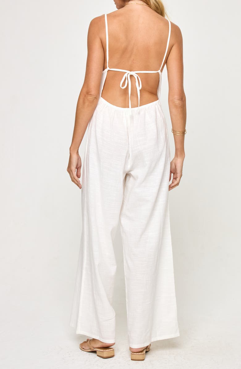 LSPACE Jaida Open Back Cotton Cover-Up Jumpsuit, Alternate, color, White