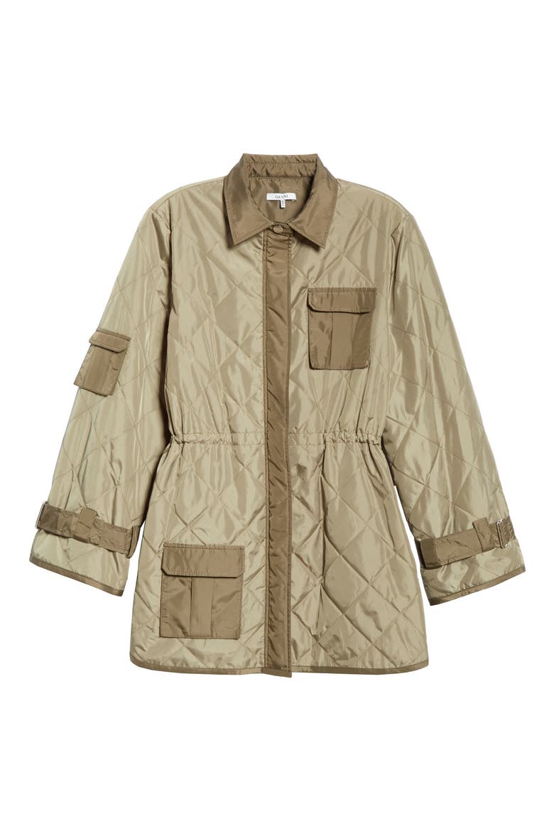 Quilted Ripstop Jacket, Alternate, color, ALOE