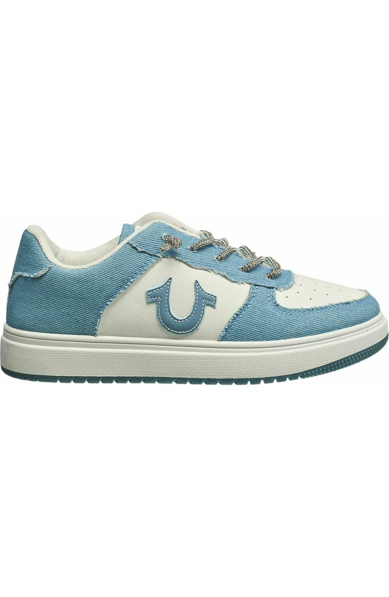 True Religion Ladies Allison Logo Sneaker, Alternate, color, Light Blue Multi