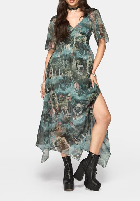 Thalassa Lace Up Midaxi Dress