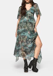 Disturbia Thalassa Lace Up Midaxi Dress