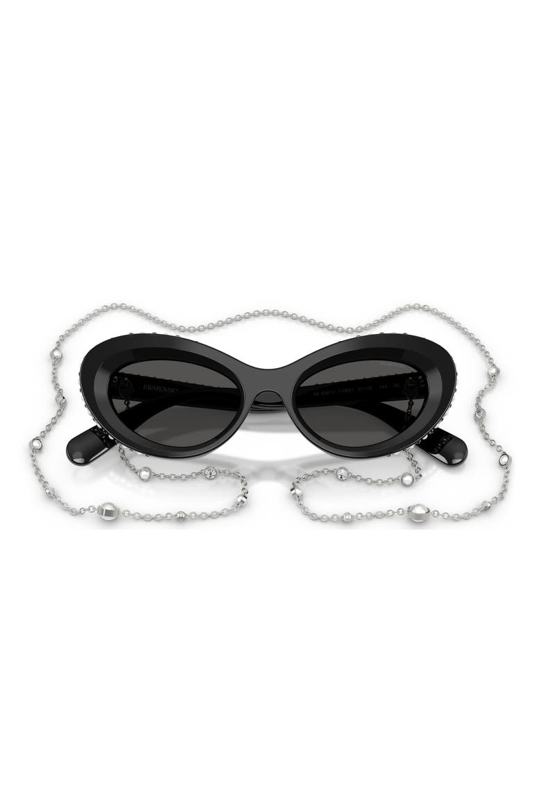 51mm Cat Eye Sunglasses, Alternate, color, BLACK / DARK GREY