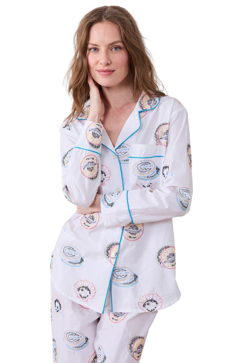 Cotton Poplin Pajamas, Alternate, color, PEARL