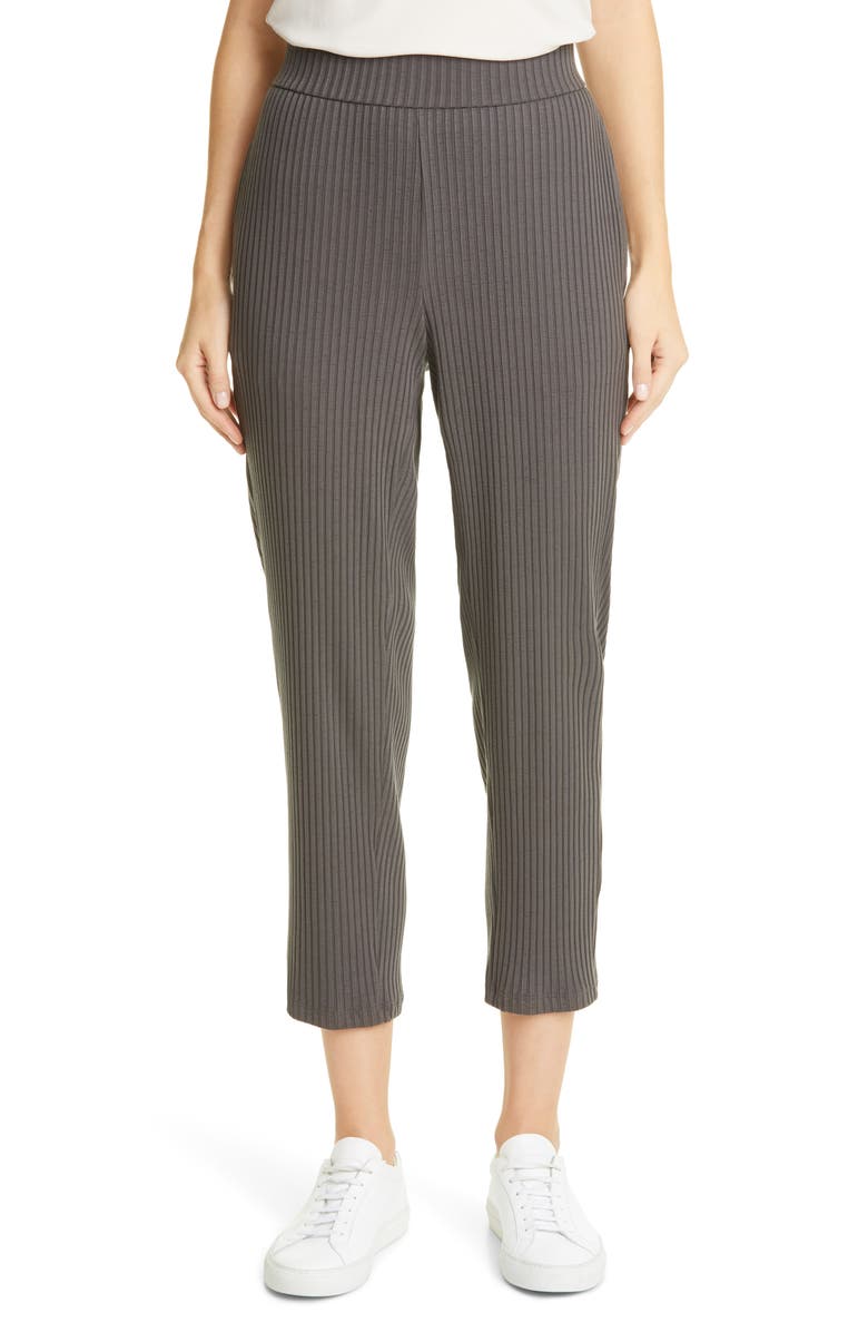 Eileen Fisher Tapered Rib Ankle Pants, Main, color,