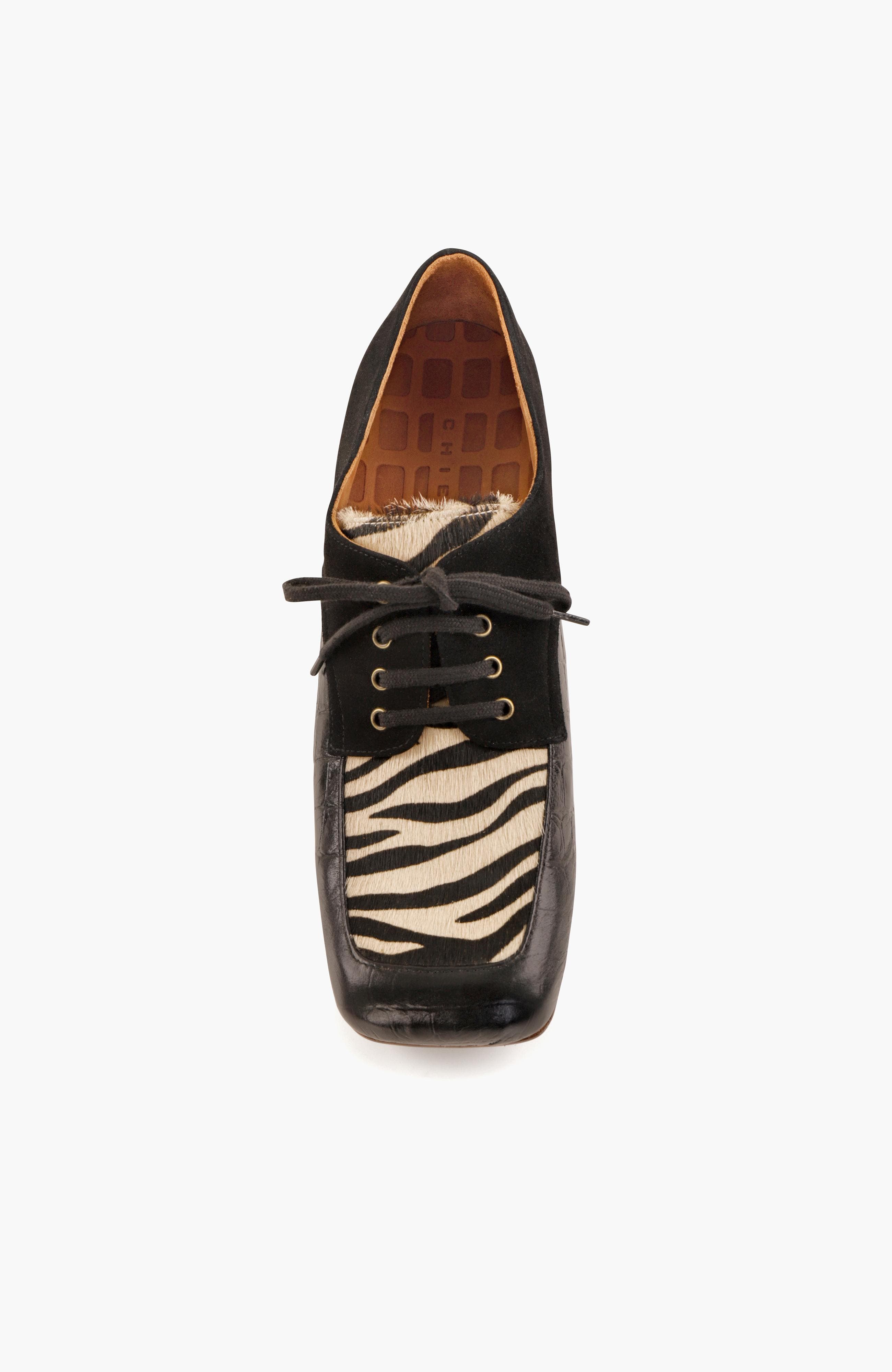 IZMAYA Mixed-texture leather Lace-Up shoes, Alternate, color, Black