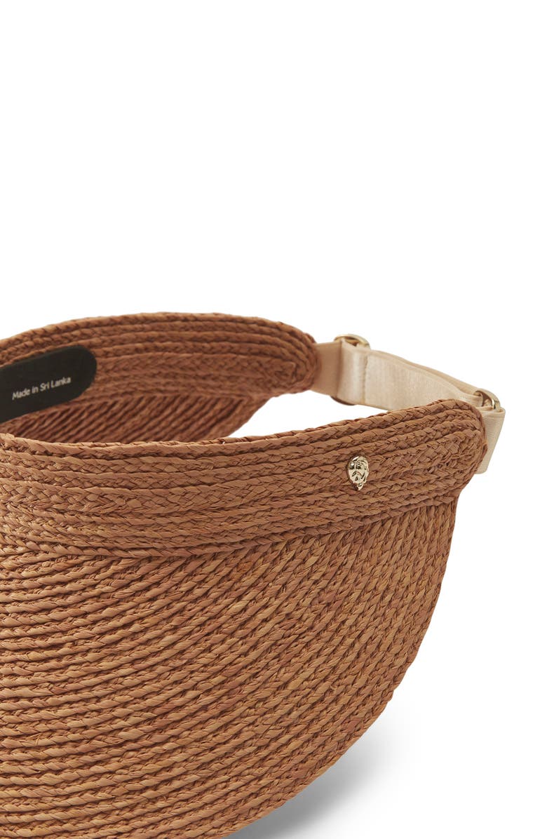Helen Kaminski 'Kirsten' Packable Raffia Visor, Alternate, color, Nougat
