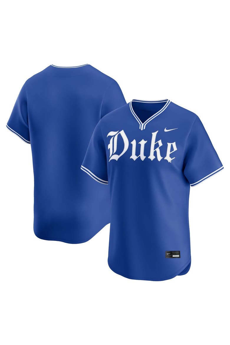 Men's Nike Royal Duke Blue Devils Road College Limited Baseball Jersey, Main, color, Royal