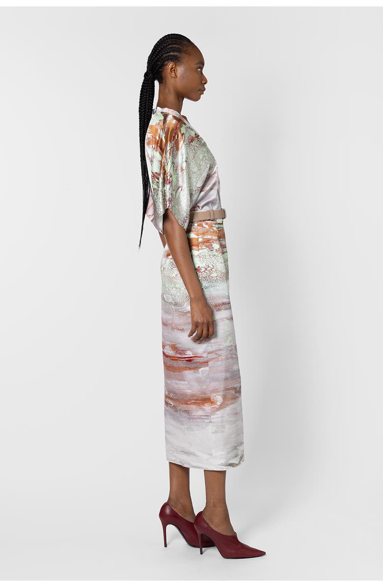 Roksanda Irma High Waisted Printed Skirt, Alternate, color, Brush Mint / Cinnamon / White