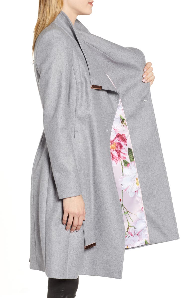 Ted Baker London Wool Blend Long Wrap Coat, Alternate, color, 