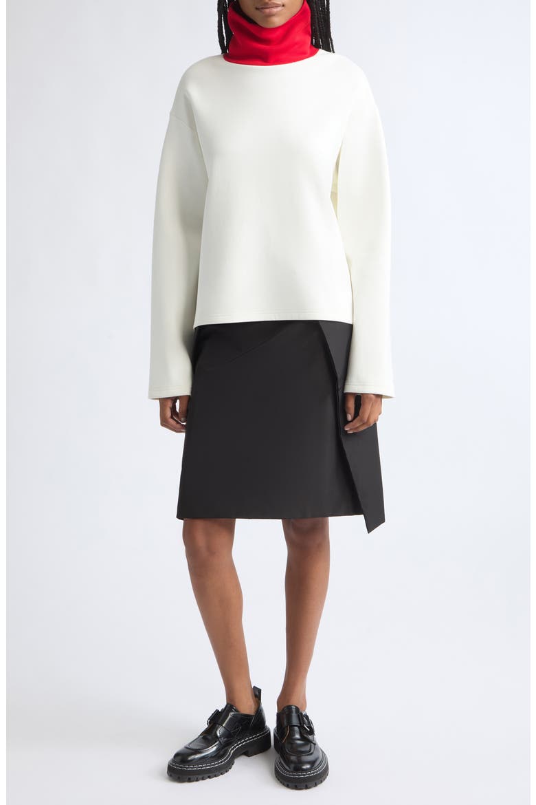 Contrast Back Midi Skirt, Alternate, color, BLACK/ MINT