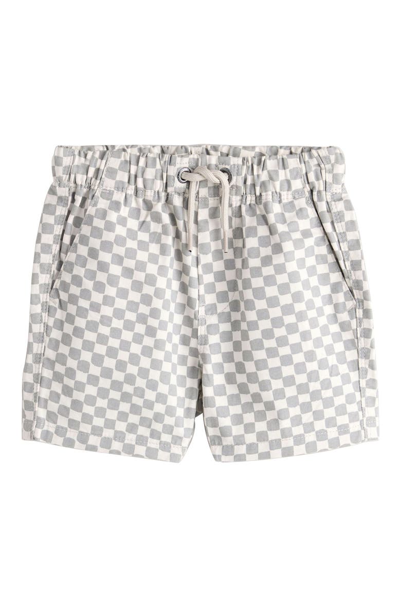 Kids' Checkerboard Cotton Twill Shorts, Main, color, GREY