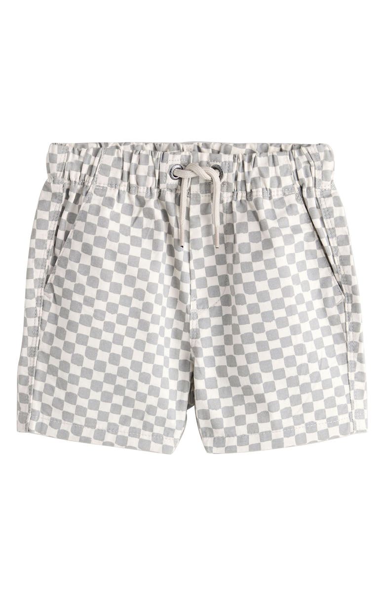NEXT Kids' Checkerboard Cotton Twill Shorts, Main, color, Grey