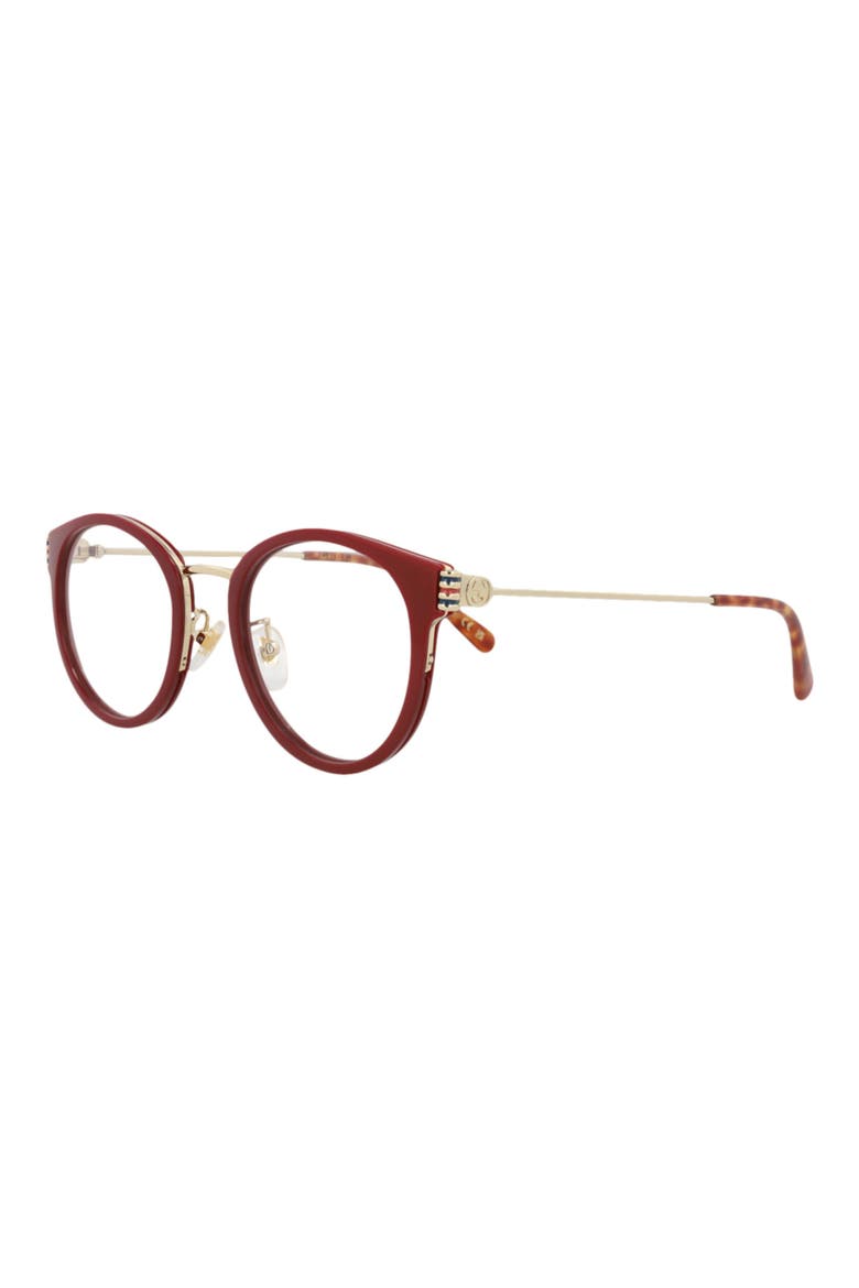 52mm Round Optical Glasses, Alternate, color, BURGUNDY GOLD TRANSPARENT