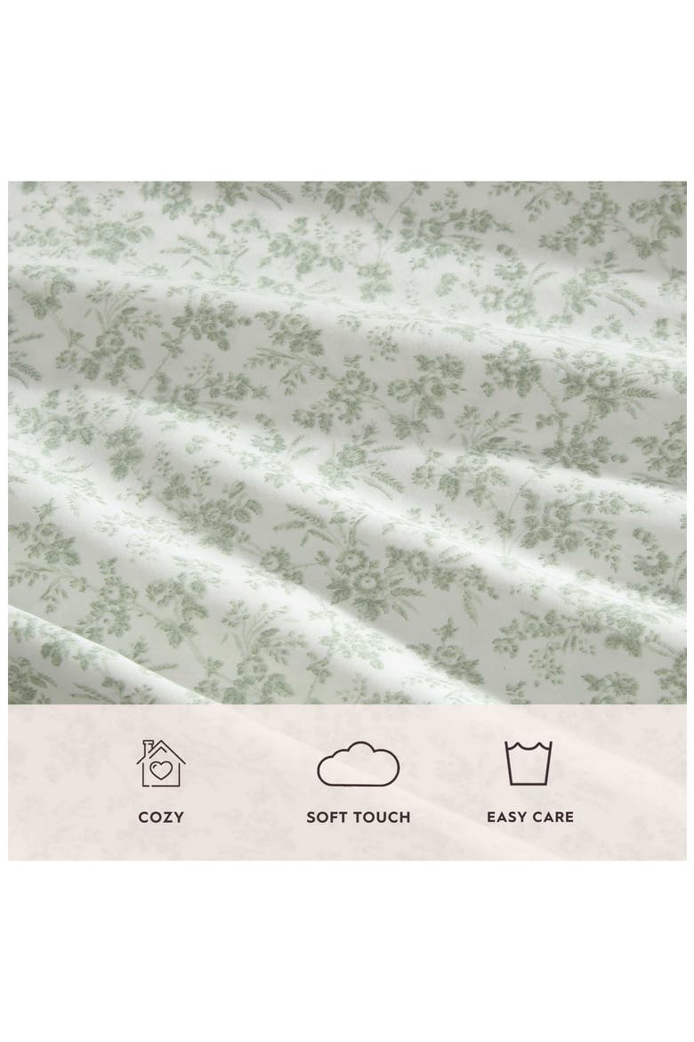 Floral Toile 300 Thread Count Cotton Sheet Set, Alternate, color, GREEN FLORAL TOILE
