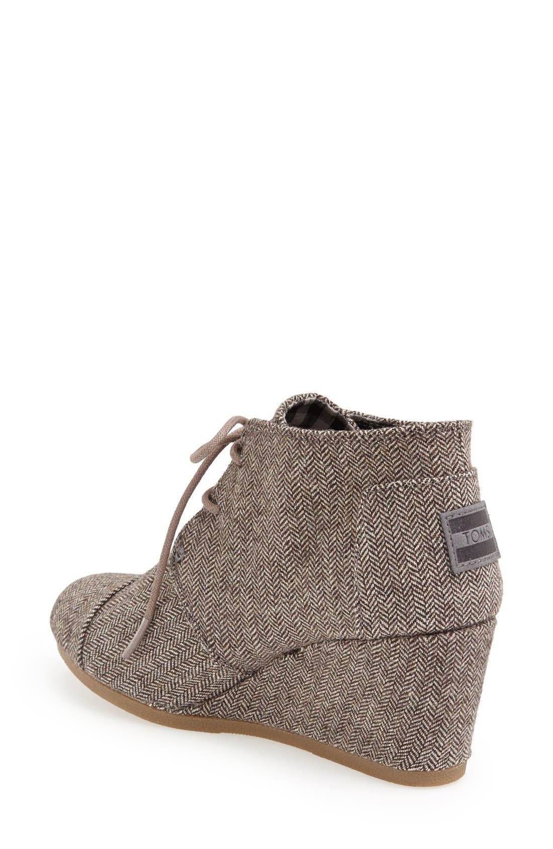 'Desert' Herringbone Wedge Bootie, Alternate, color, GREY