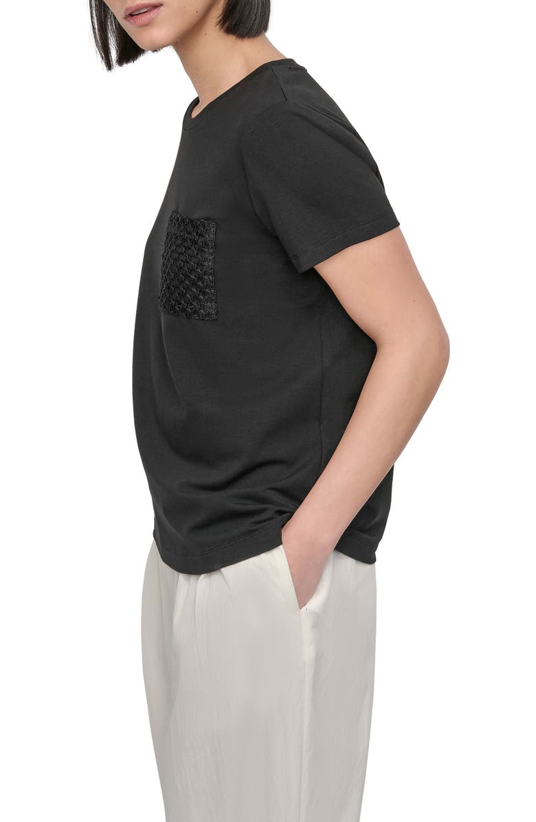 DKNY Crochet Pocket T-Shirt, Alternate, color, 
