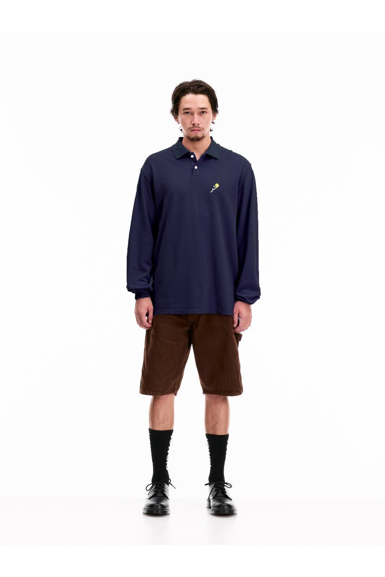 Longsleeve Pique Polo, Alternate, color, Navy