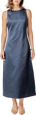 English Factory Sleeveless Satin Midi Dress