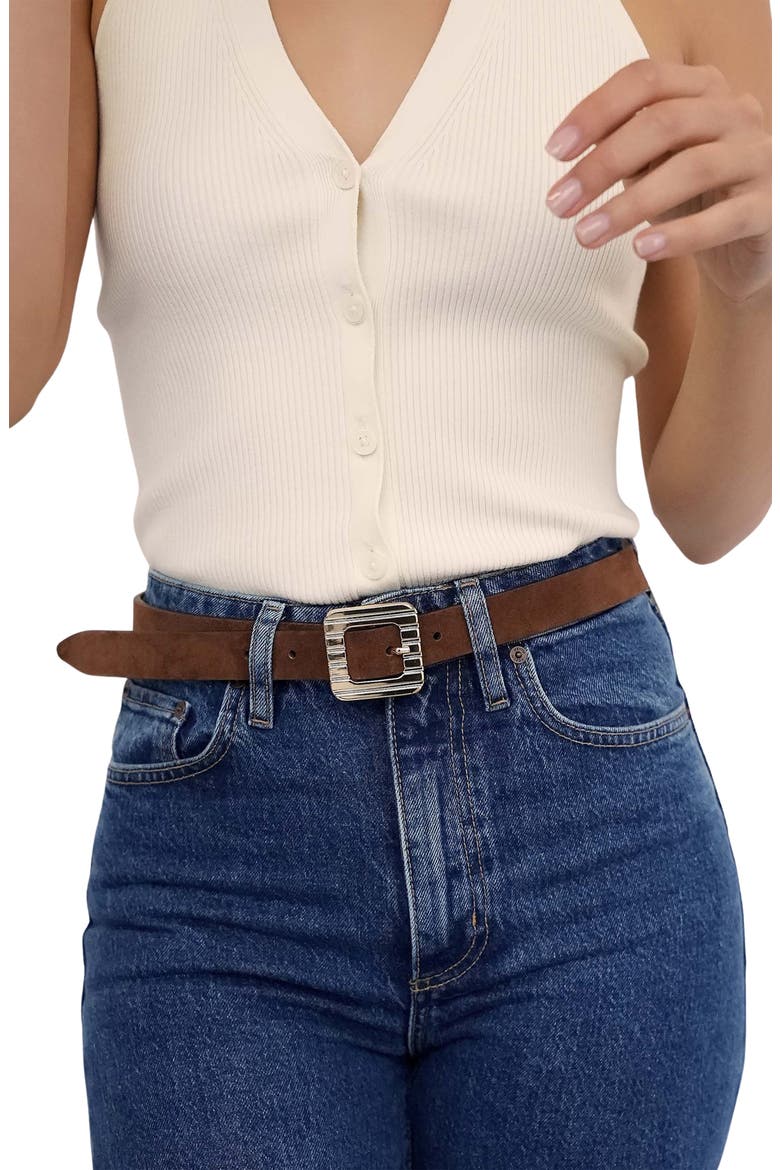 Suede Belt, Alternate, color, WARM TRUFFLE