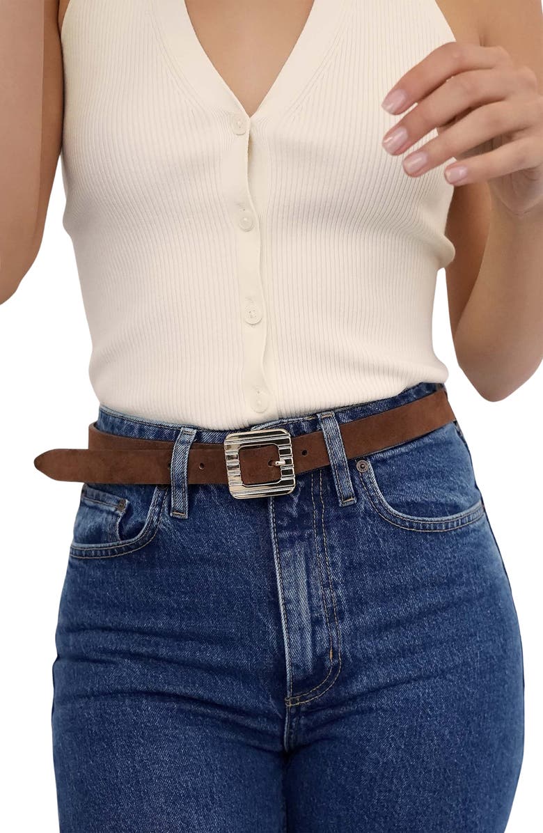 Ettika Suede Belt, Alternate, color, Warm Truffle