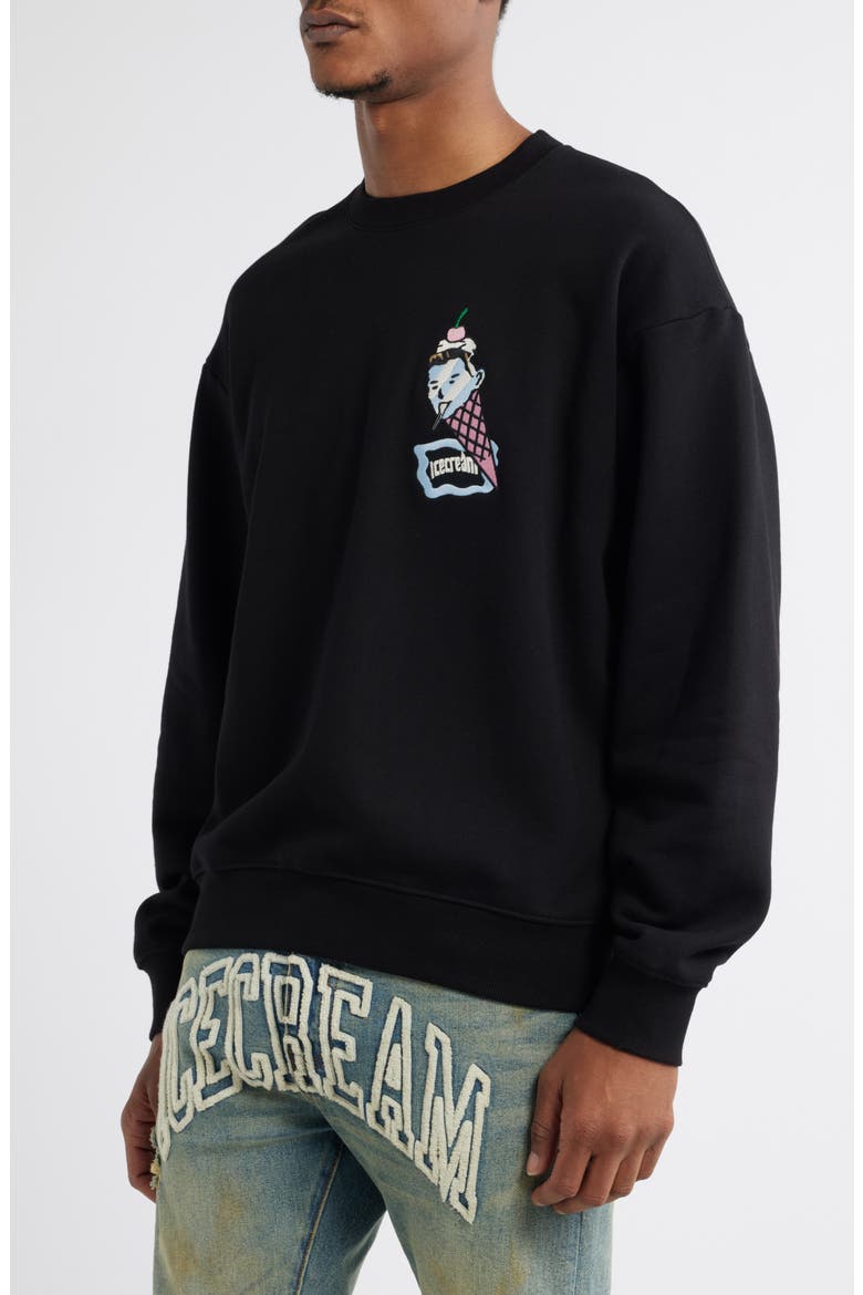Coneman Cotton Graphic Sweatshirt, Alternate, color, BLACK