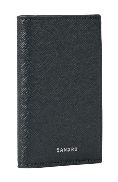 Sandro Reconstituted Leather Leather Wallet In Gray