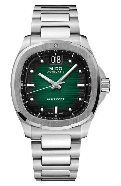 MIDO Multifort Square Automatic Bracelet Watch, 40mm in Green at Nordstrom