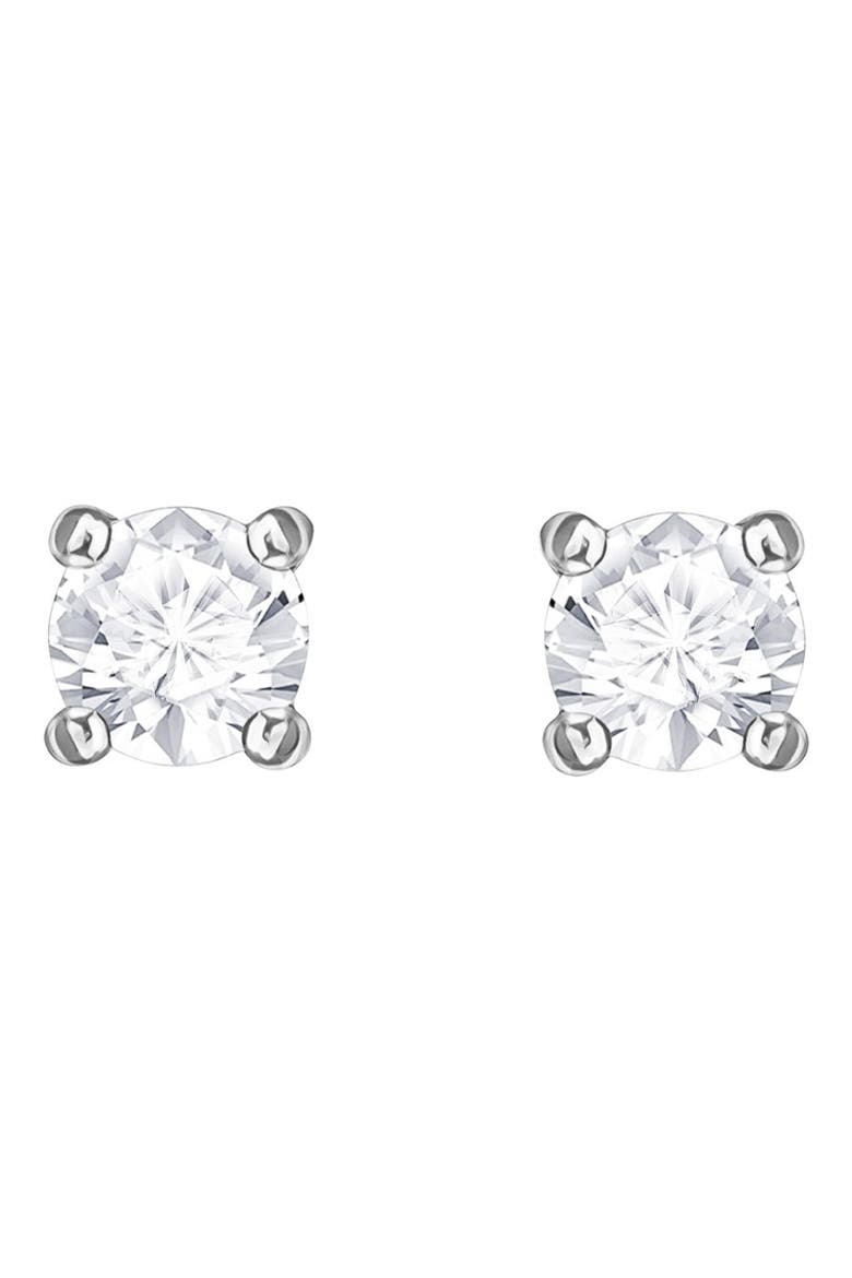 Stilla Swarovski Crystal Stud Earrings, Alternate, color, SILVER / CLEAR CRYSTAL