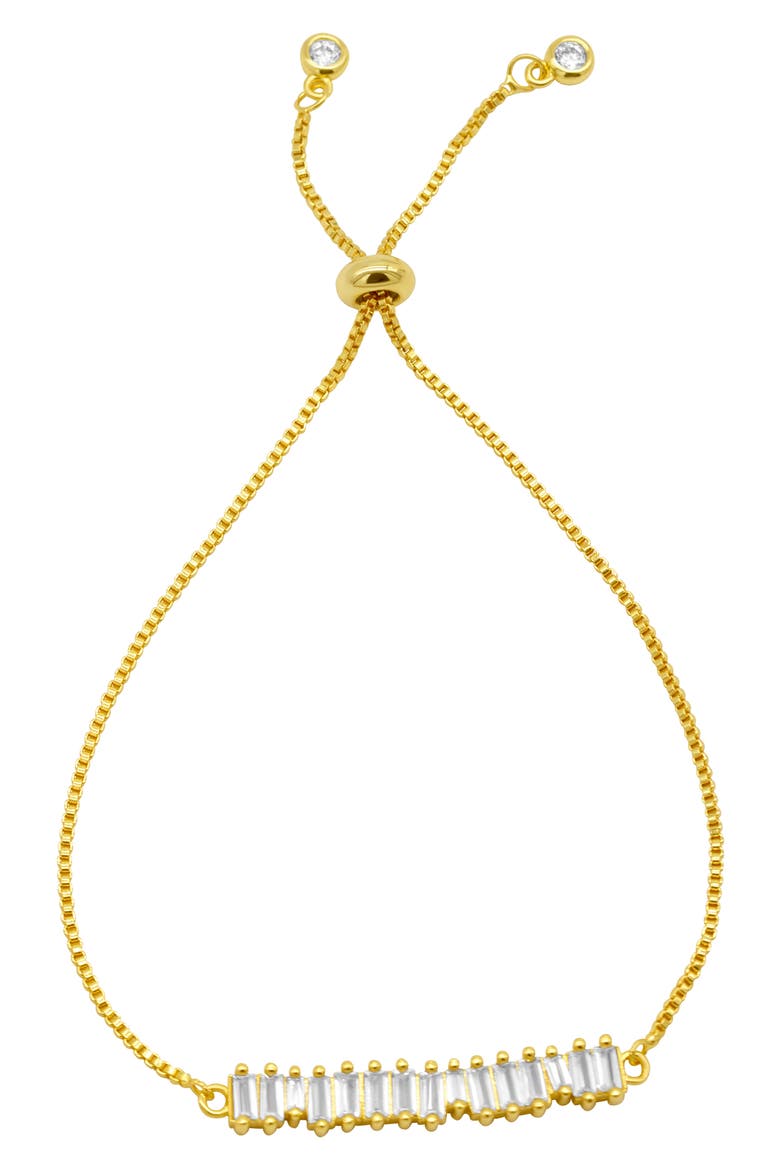 CZ Bolo Slider Bracelet, Main, color, GOLD