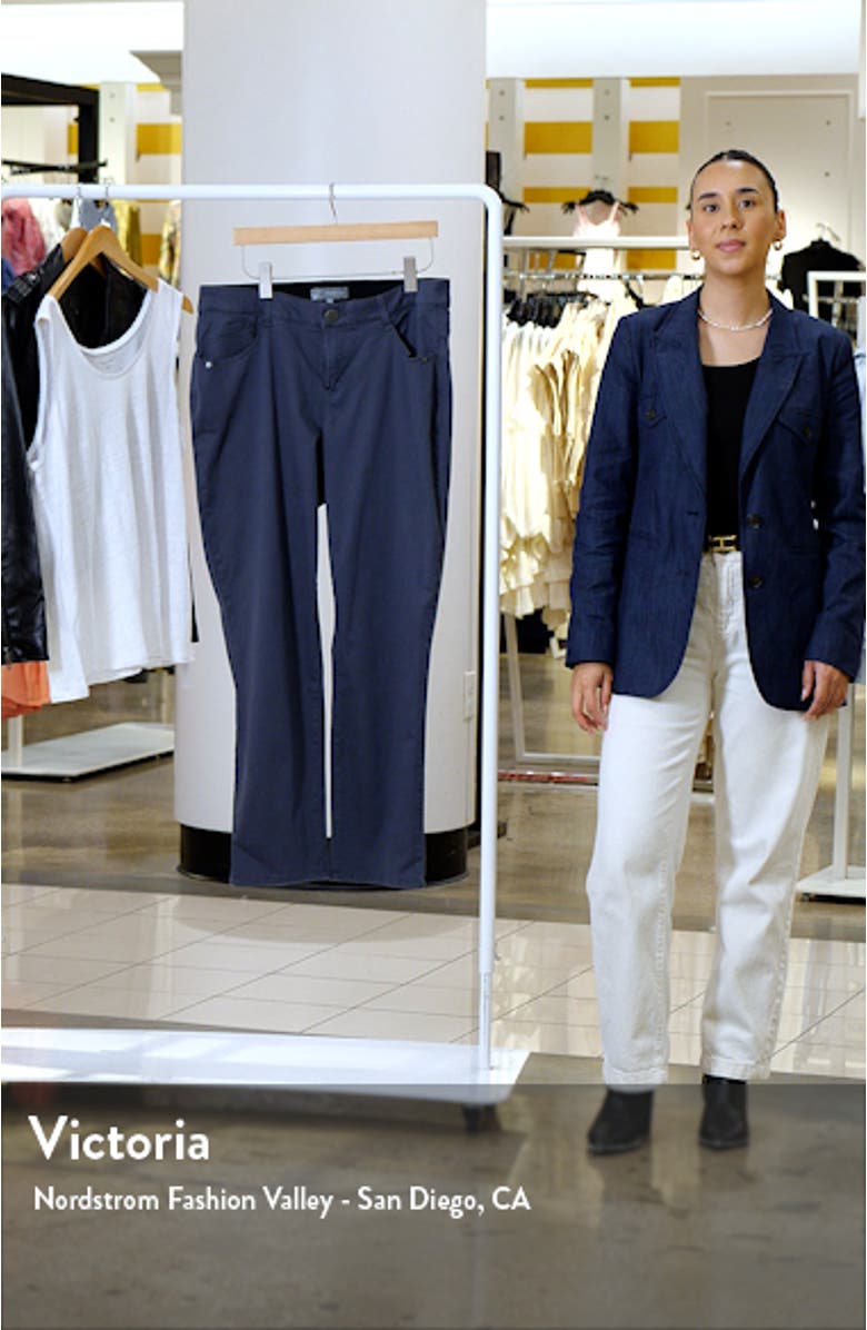 'Ab'Solution Straight Leg Stretch Twill Pants, sales video thumbnail