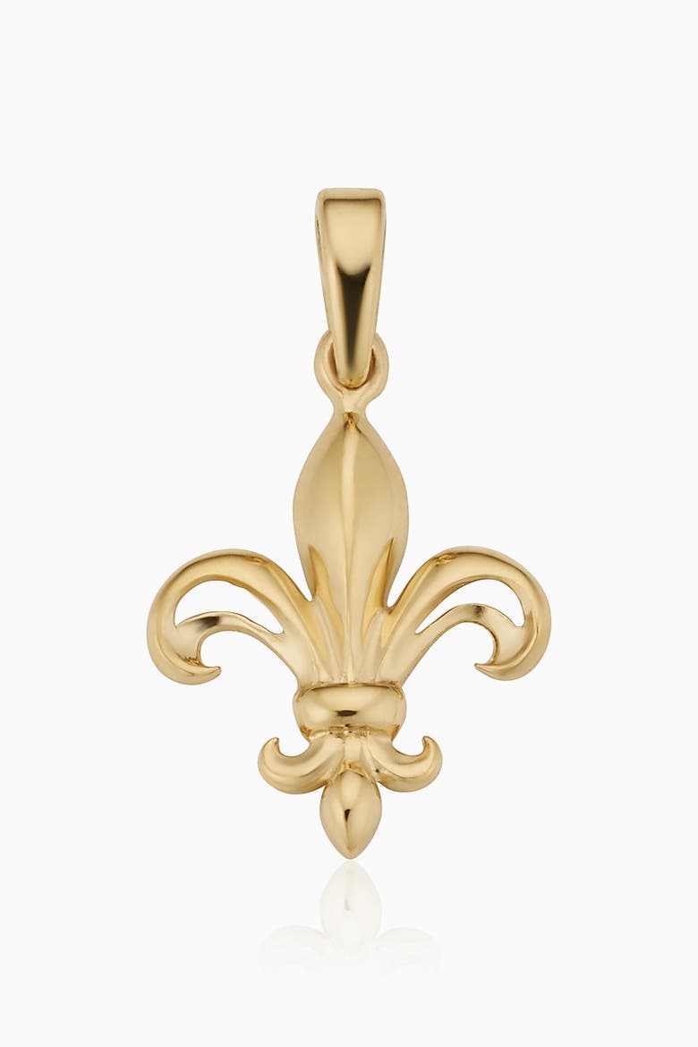 14K Yellow Gold Fleur De Lis Pendant Charm, Main, color, Yellow Gold