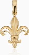 Oradina 14K Yellow Gold Fleur De Lis Pendant Charm