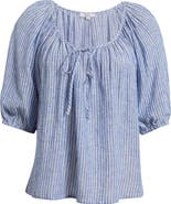 Rails Kirstie Stripe Split Neck Linen Blend Top
